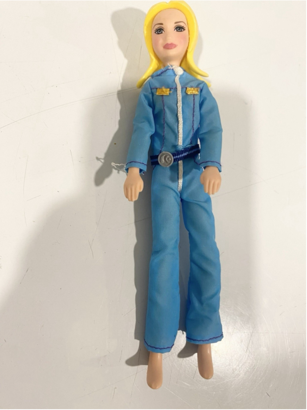 2002 Mary-Kate & Ashley In Action SPF 5000 Doll Mattel Blue Jumpsuit 7”